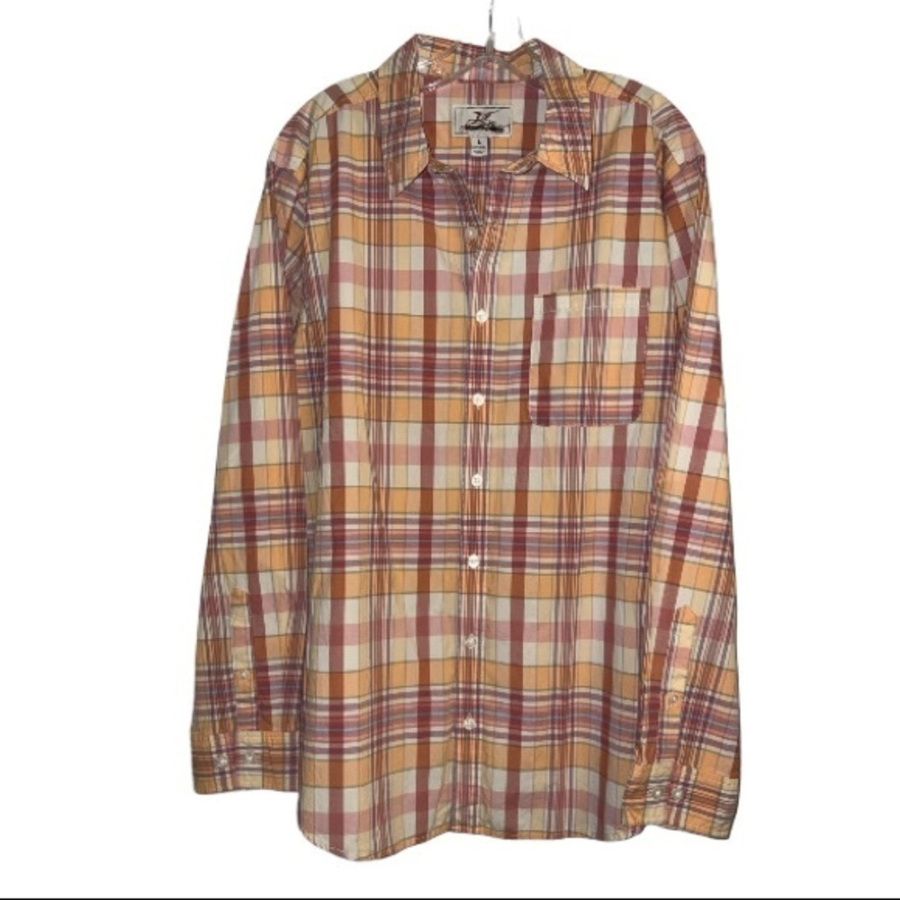 Maddafella Shirt Picnic Plaid Buttondown Keywest Cotton Madras sz L New